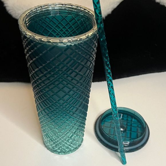 NWT Starbucks 2023 Green Gradient Ombre Jeweled Cold Cup Tumbler Venti - Picture 8 of 10